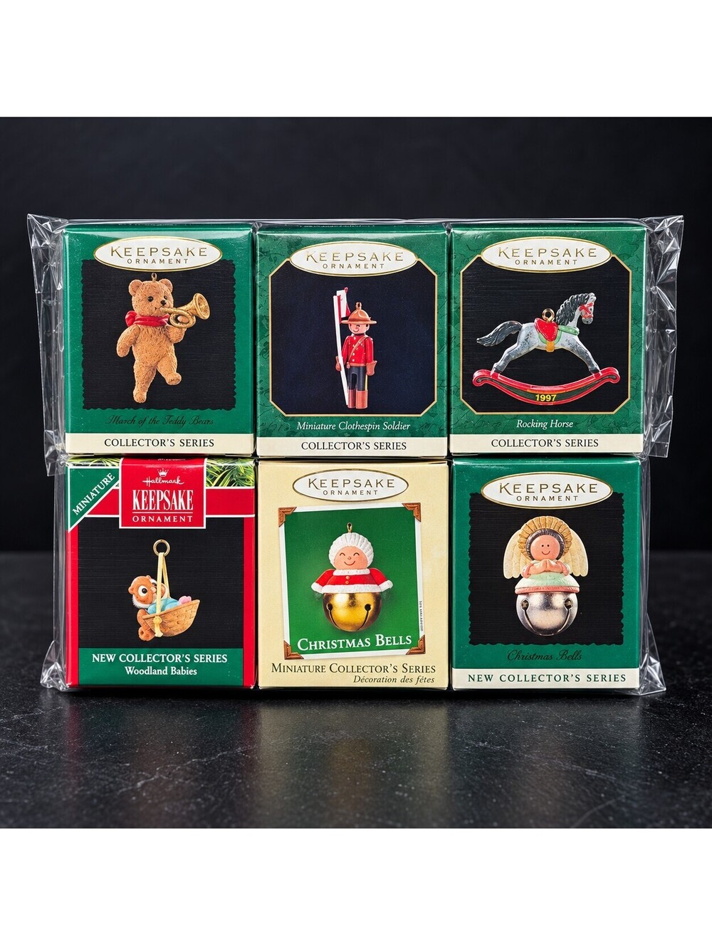 Vintage Hallmark Keepsake Miniature Christmas Ornaments Set of 6 Boxed